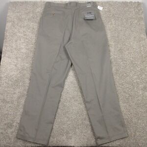 Jos A Bank Pants Mens 38x32 Olive Green Pleated Cuffed Dress Trousers Twill NEW